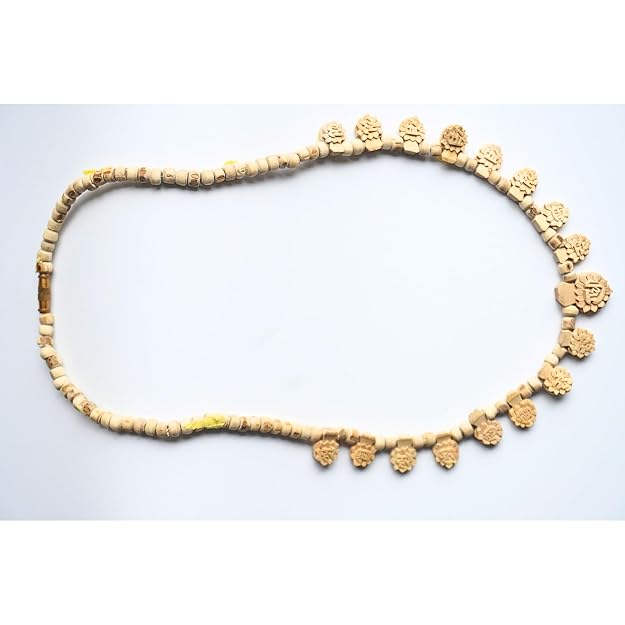 Designer Tulsi Kanthi Mala Handmade From Vrindavan Tulsi Wood Detailed carved