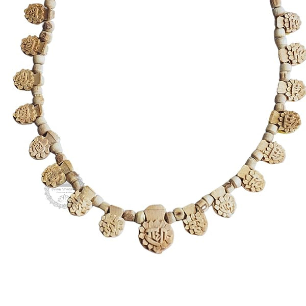 Designer Tulsi Kanthi Mala Handmade From Vrindavan Tulsi Wood Detailed carved