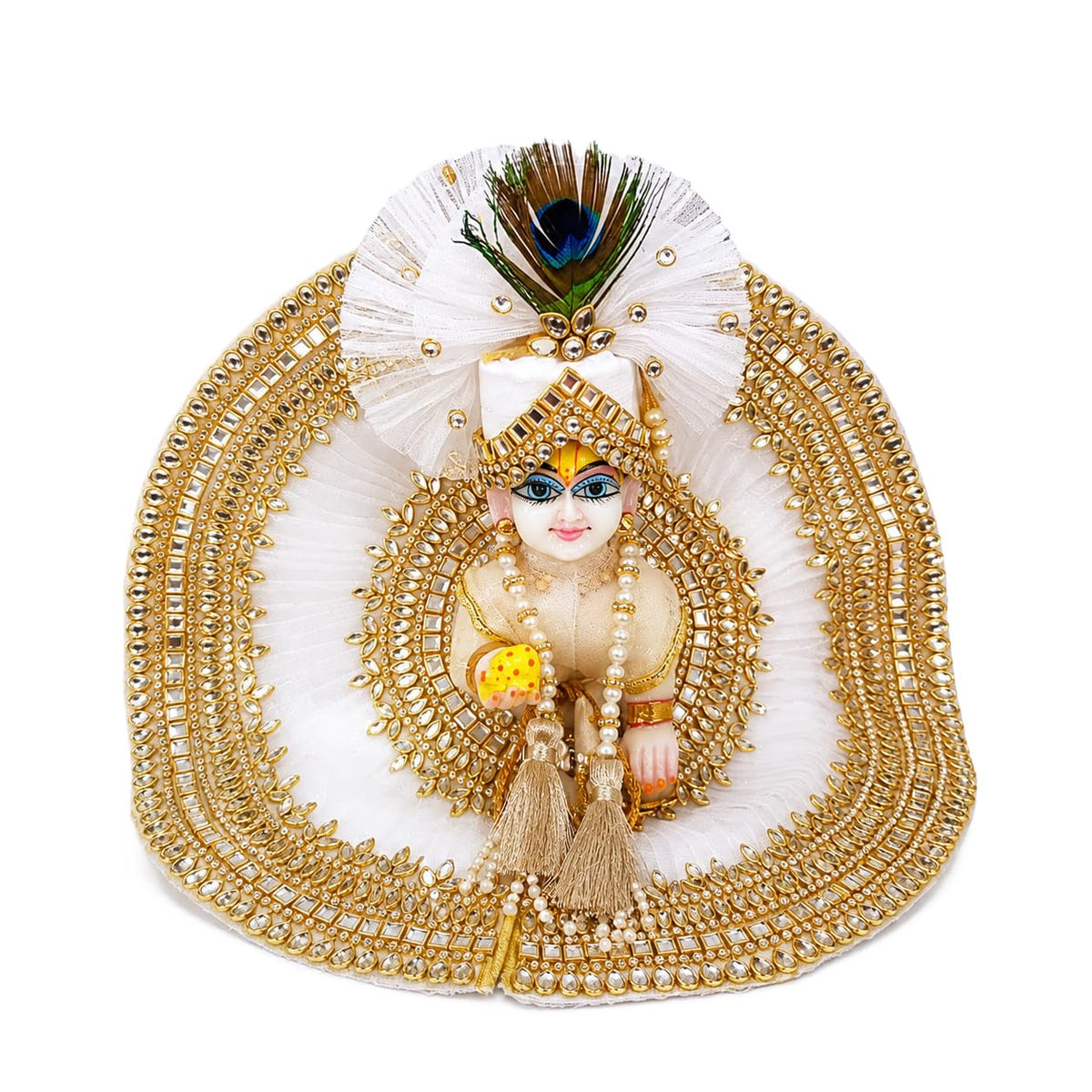 Laddu Gopal Dress Size 6 with Designer Pagdi Patka Choli | Krishna Ji Dress | Bal Gopal Poshak | Handmade Kanha Ji Thakur Ji Shringar Set...