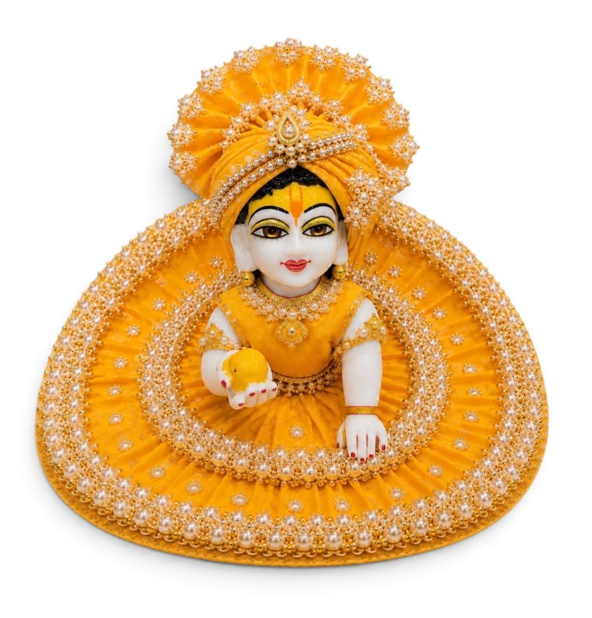 KRISHNAGALLERY1 Laddu Gopal Kanha ji Fancy Dress Poshak Yellow Color with Maching Pagdi for Janmashtami Size 0 No