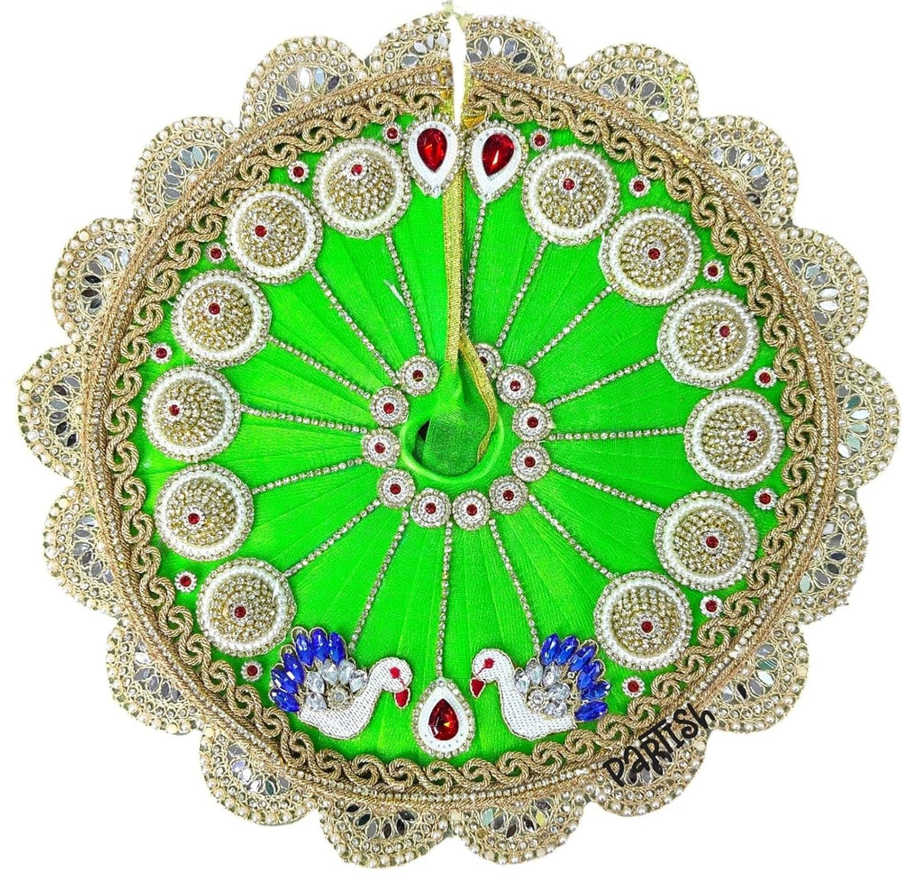 Premium Laddu Gopal Dress with Matching Pagdi | Festive Janmashtami Special Designer Poshak for Kanha Ji/Bal Gopal/Thakur Ji (Green, Size 5)