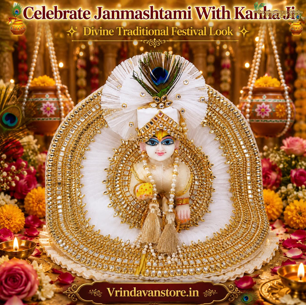 Laddu Gopal Dress Size 6 with Designer Pagdi Patka Choli | Krishna Ji Dress | Bal Gopal Poshak | Handmade Kanha Ji Thakur Ji Shringar Set...