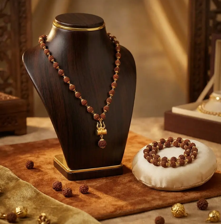 Original 5 Mukhi Rudraksha Mala – 33 Beads, 8 mm, Blessed in Kashi